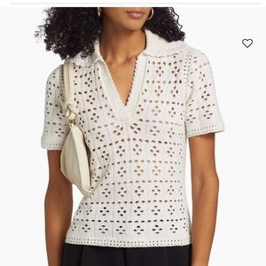 Sea New York NWOT Emile Wool-Blend Pointelle Knit Top size small